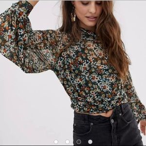 Free people mock turtleneck blouse